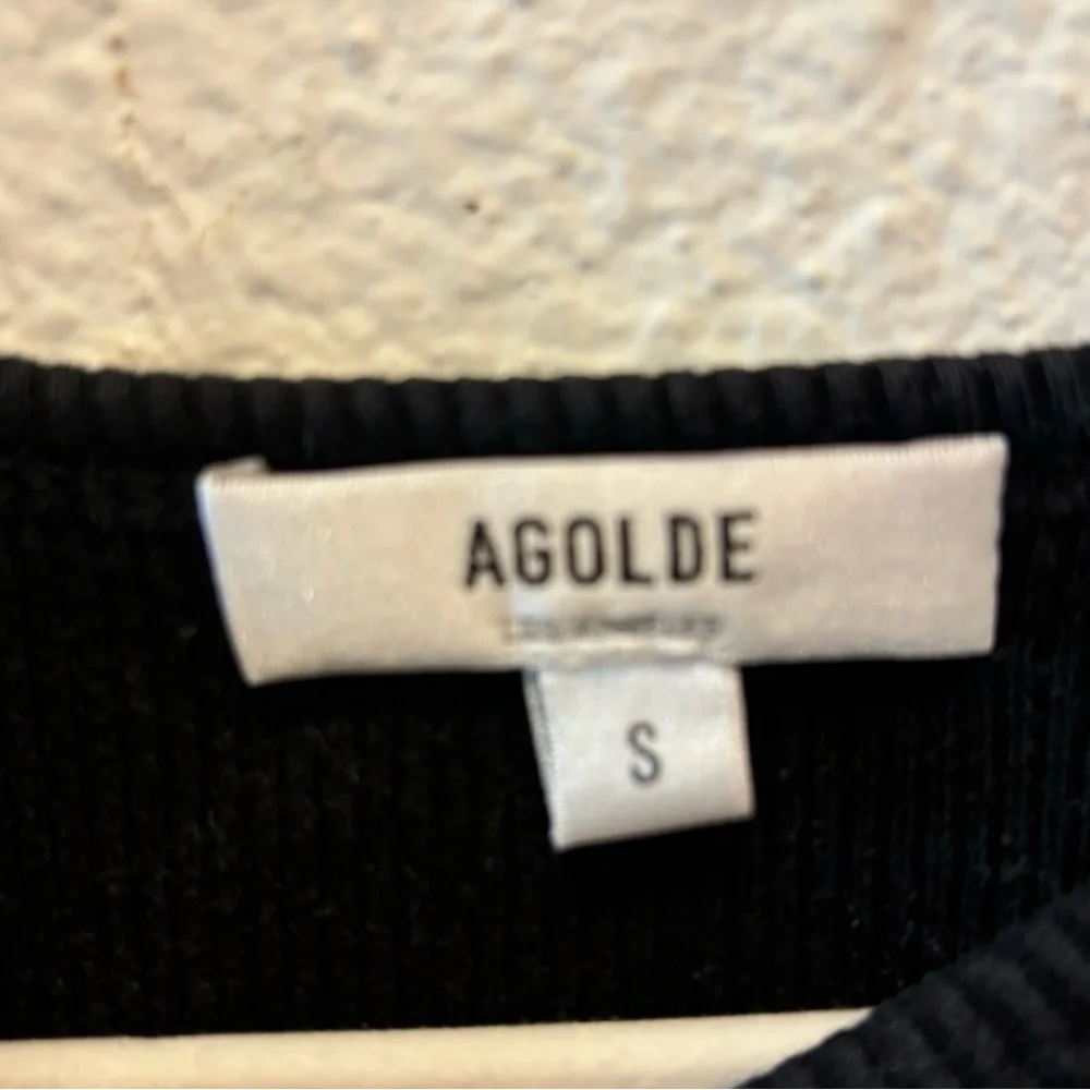 Agolde Black Fitted Ribbed Tank Top - Picture 3 of 3